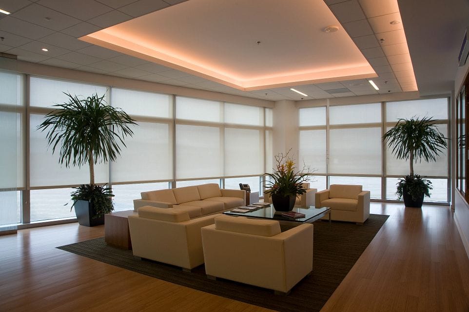 Solar shades — corporate lounge